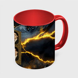 Кружка 3D Astro в золотой рамке, цвет: 3D-белый + красный