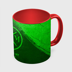 Кружка 3D Bullet For My Valentine - green gradient, цвет: 3D-белый + красный