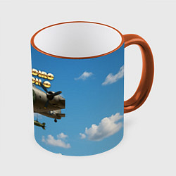 Кружка 3D Bombardino Crocodillo мем, цвет: 3D-оранжевый кант