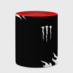 Кружка 3D Monster energy белый огонь, цвет: 3D-белый + красный — фото 2