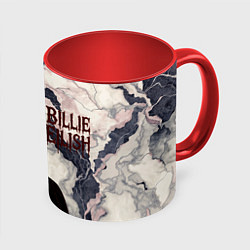 Кружка 3D Билли Айлиш в стиле готики, цвет: 3D-белый + красный