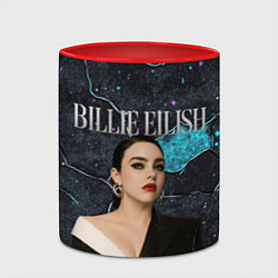 Кружка 3D Билли Айлиш в деловом костюме, цвет: 3D-белый + красный — фото 2