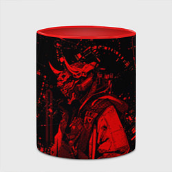 Кружка 3D Кибернетический Они, цвет: 3D-белый + красный — фото 2