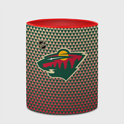 Кружка 3D Миннесота Уайлд - геометрический градиент, цвет: 3D-белый + красный — фото 2