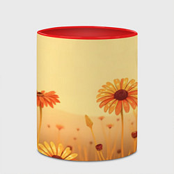 Кружка 3D Цветы на закате, цвет: 3D-белый + красный — фото 2