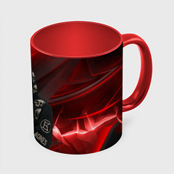 Кружка 3D Bones с черепами на худи, цвет: 3D-белый + красный