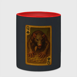 Кружка 3D Лариса: дама треф, цвет: 3D-белый + красный — фото 2