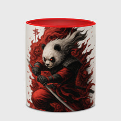 Кружка 3D Демоническая панда самурай - нейроарт, цвет: 3D-белый + красный — фото 2