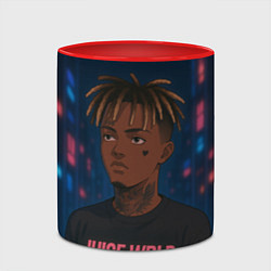 Кружка 3D Juice WRLD - Неоновый аниме арт, цвет: 3D-белый + красный — фото 2