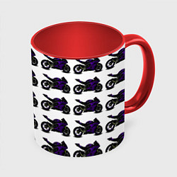Кружка 3D The motorcycle is dark purple, цвет: 3D-белый + красный