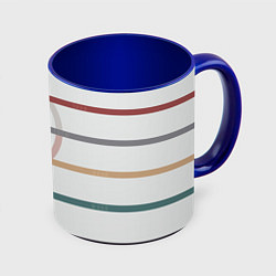Кружка 3D Stripes and circle, цвет: 3D-белый + синий