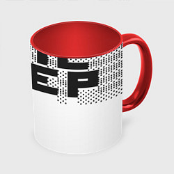 Кружка 3D Пиксельный Super Mega Ultra Epic Rep - ASCII арт,, цвет: 3D-белый + красный