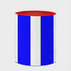 Кружка 3D Color white blue line, цвет: 3D-белый + красный — фото 2