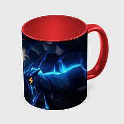 Кружка 3D Леди Гага женщина молния, цвет: 3D-белый + красный