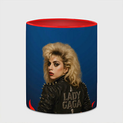Кружка 3D Леди Гага байкер, цвет: 3D-белый + красный — фото 2