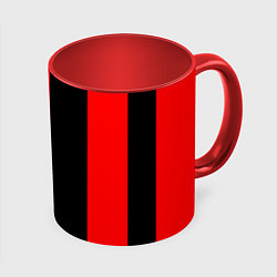 Кружка 3D Color black red lines, цвет: 3D-белый + красный