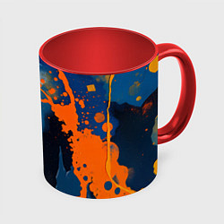 Кружка 3D Краска на стене, цвет: 3D-белый + красный