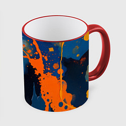 Кружка 3D Краска на стене, цвет: 3D-красный кант