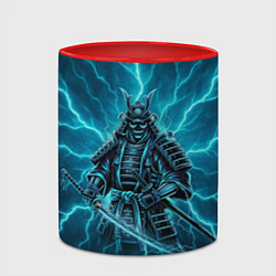 Кружка 3D Демонический электросамурай, цвет: 3D-белый + красный — фото 2
