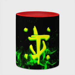 Кружка 3D Doom кислотное лого огненный, цвет: 3D-белый + красный — фото 2