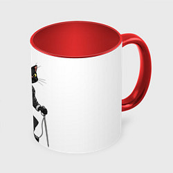 Кружка 3D Кот - Фредди Меркьюри, цвет: 3D-белый + красный