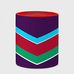 Кружка 3D Фиолетовый с полосами, цвет: 3D-белый + красный — фото 2