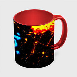 Кружка 3D Doom лёд и пламя краски, цвет: 3D-белый + красный