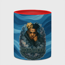 Кружка 3D XXXTentacion в облаке, цвет: 3D-белый + красный — фото 2
