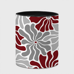 Кружка 3D Цветы cherry and grey pattern, цвет: 3D-белый + черный — фото 2