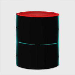 Кружка 3D Color black blue stripes, цвет: 3D-белый + красный — фото 2