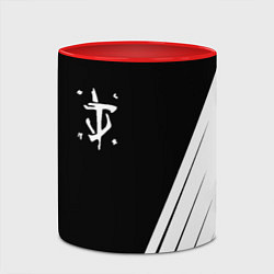 Кружка 3D Doom white geometry, цвет: 3D-белый + красный — фото 2