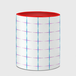 Кружка 3D Color white blue stripes, цвет: 3D-белый + красный — фото 2