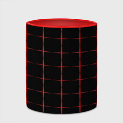 Кружка 3D Color black red crosses, цвет: 3D-белый + красный — фото 2