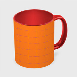 Кружка 3D Color orange stripe, цвет: 3D-белый + красный