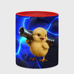 Кружка 3D Цыпленок с базукой, цвет: 3D-белый + красный — фото 2