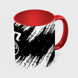 Кружка 3D Dayz белые краски лого, цвет: 3D-белый + красный