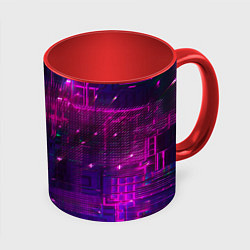 Кружка 3D Геометрия будущего, цвет: 3D-белый + красный