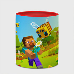 Кружка 3D Стив и пчела, цвет: 3D-белый + красный — фото 2