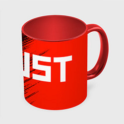 Кружка 3D Rust logo, цвет: 3D-белый + красный