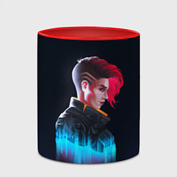 Кружка 3D Cyberpunk 2077, цвет: 3D-белый + красный — фото 2