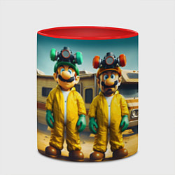 Кружка 3D Луиджи и Марио пустились во все тяжкие, цвет: 3D-белый + красный — фото 2