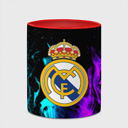 Кружка 3D Real Madrid неоновый огонь, цвет: 3D-белый + красный — фото 2