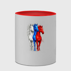 Кружка 3D Триколор лошади символ 2026 года, цвет: 3D-белый + красный — фото 2