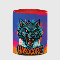 Кружка 3D Hardcore голова волка, цвет: 3D-белый + красный — фото 2