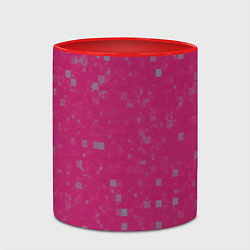 Кружка 3D Color pink brown squares, цвет: 3D-белый + красный — фото 2