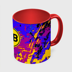 Кружка 3D Borussia абстрактные краски, цвет: 3D-белый + красный