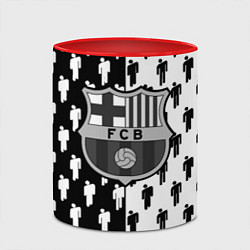 Кружка 3D Barcelona спортивный паттерн, цвет: 3D-белый + красный — фото 2