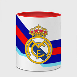 Кружка 3D Real Madrid текстура полосы, цвет: 3D-белый + красный — фото 2