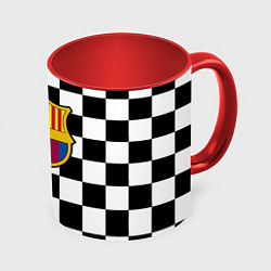 Кружка 3D Barcelona клетка, цвет: 3D-белый + красный