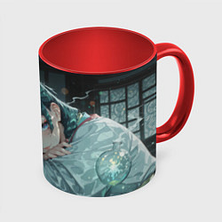 Кружка 3D Маомао с кошачьими ушками, цвет: 3D-белый + красный